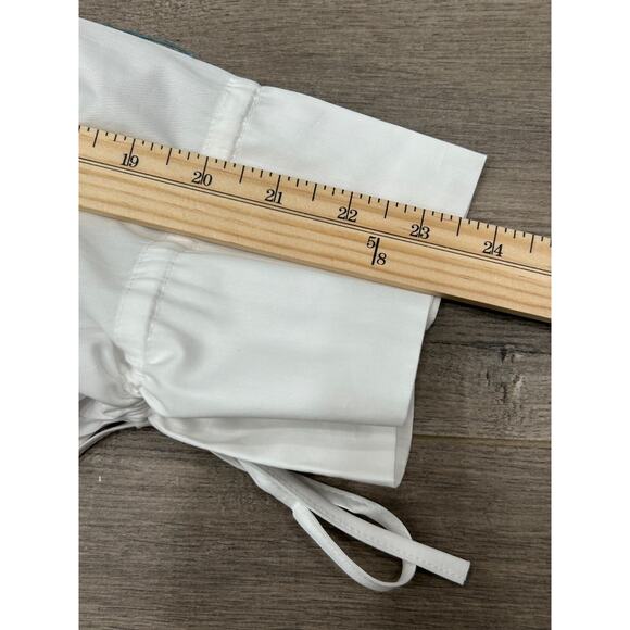 NWT Harshman Women's Pearl White Bell Sleeve Aster Twill Popover Blouse Size L - Picture 12 of 12